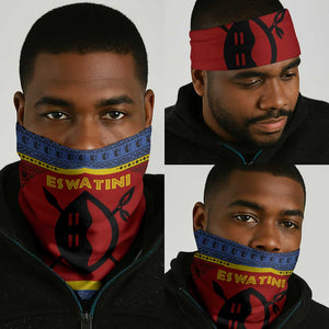 Eswatini Flag Neck Gaiter Nguni Shield Spear Pattern TS04
