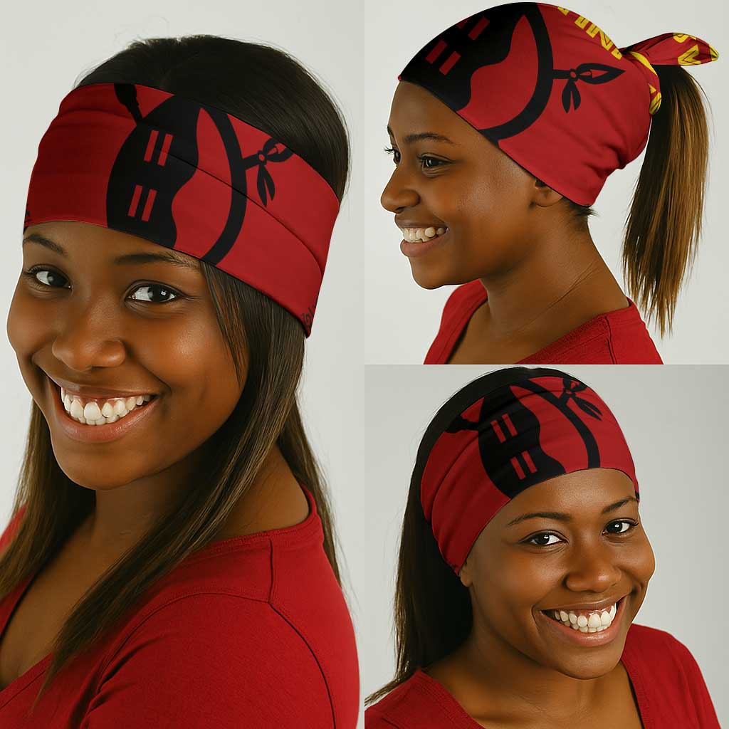 Eswatini Flag Neck Gaiter Nguni Shield Spear Pattern TS04