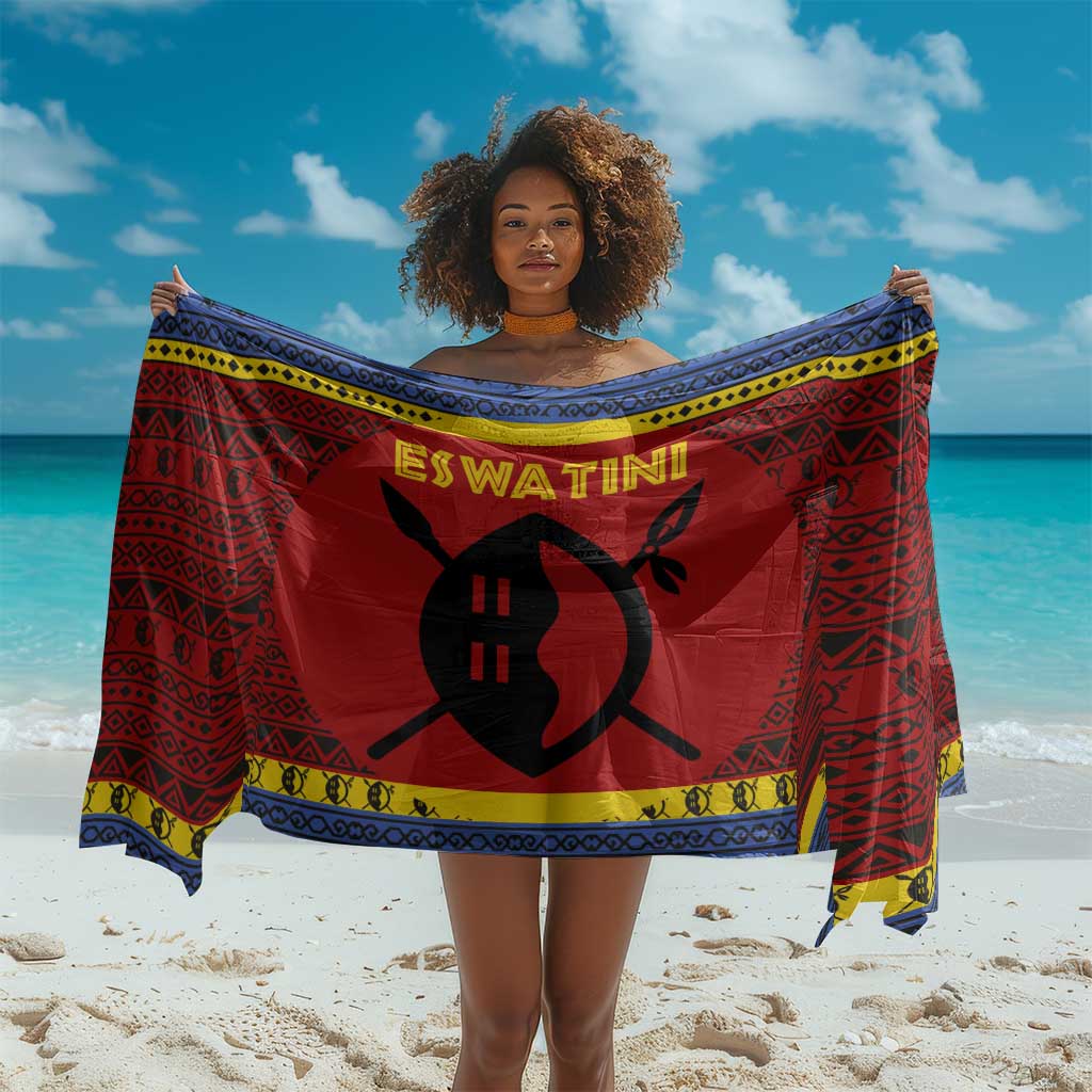 Eswatini Flag Sarong Nguni Shield Spear Pattern