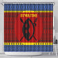 Eswatini Flag Shower Curtain Nguni Shield Spear Pattern