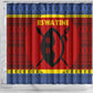 Eswatini Flag Shower Curtain Nguni Shield Spear Pattern