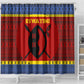 Eswatini Flag Shower Curtain Nguni Shield Spear Pattern