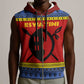 Eswatini Flag Sleeveless Zip Hoodie Nguni Shield Spear Pattern - African Pride