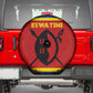 Eswatini Flag Spare Tire Cover Nguni Shield Spear Pattern