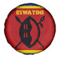 Eswatini Flag Spare Tire Cover Nguni Shield Spear Pattern