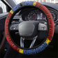 Eswatini Flag Steering Wheel Cover Nguni Shield Spear Pattern
