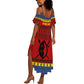 Eswatini Flag Summer Maxi Dress Nguni Shield Spear Pattern
