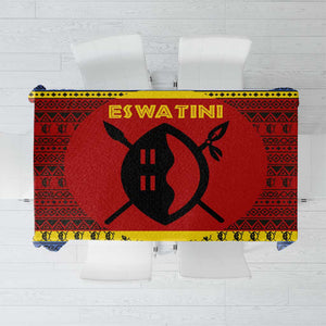 Eswatini Flag Tablecloth Nguni Shield Spear Pattern