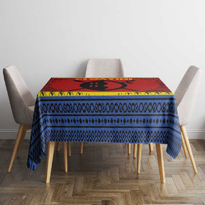 Eswatini Flag Tablecloth Nguni Shield Spear Pattern