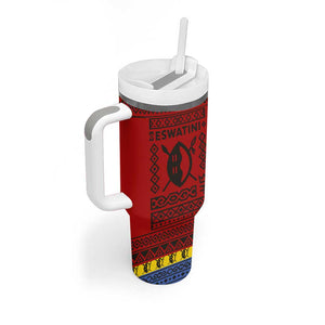 Eswatini Flag Tumbler With Handle Nguni Shield Spear Pattern