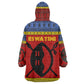 Eswatini Flag Wearable Blanket Hoodie Nguni Shield Spear Pattern