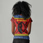 Eswatini Flag Women V-Neck T-Shirt Nguni Shield Spear Pattern