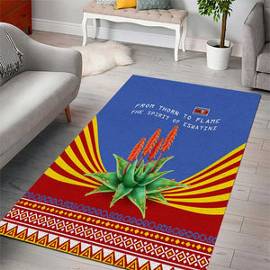 Aloe Vera Eswatini Area Rug Flag Print and Cultural Motif From Thorn to Flame