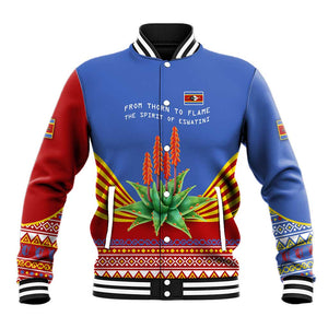 Aloe Vera Eswatini Baseball Jacket Flag Print and Cultural Motif From Thorn to Flame