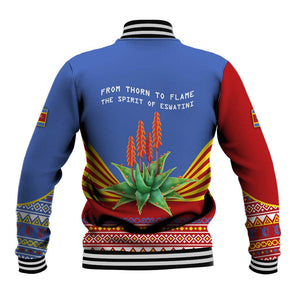 Aloe Vera Eswatini Baseball Jacket Flag Print and Cultural Motif From Thorn to Flame