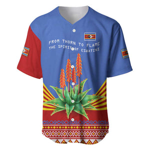 Aloe Vera Eswatini Baseball Jersey Flag Print and Cultural Motif From Thorn to Flame