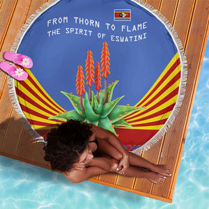 Aloe Vera Eswatini Beach Blanket Flag Print and Cultural Motif From Thorn to Flame