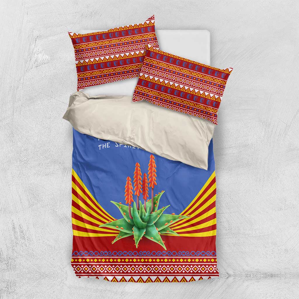 Aloe Vera Eswatini Bedding Set Flag Print and Cultural Motif From Thorn to Flame