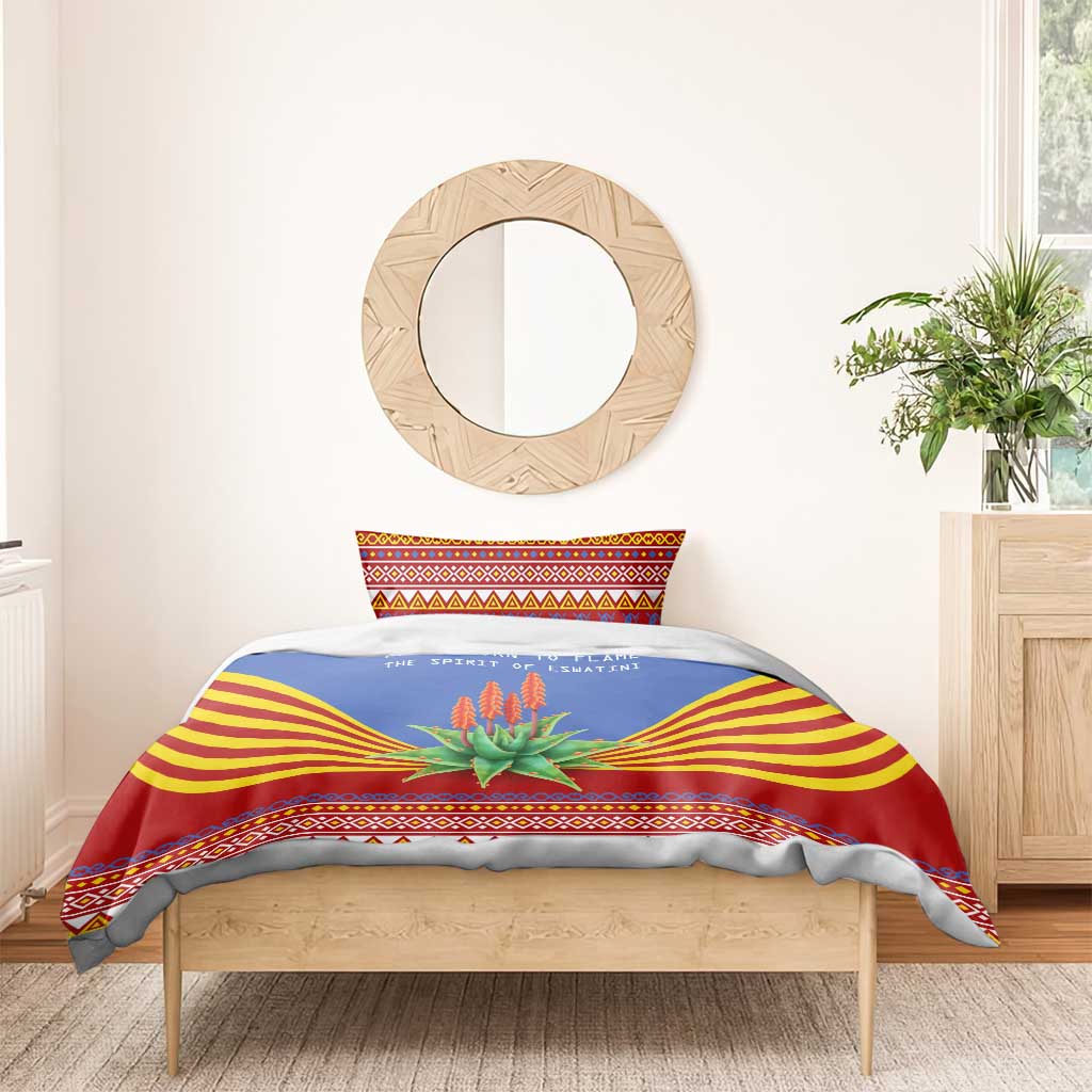 Aloe Vera Eswatini Bedding Set Flag Print and Cultural Motif From Thorn to Flame