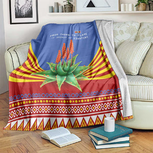 Aloe Vera Eswatini Blanket Flag Print and Cultural Motif From Thorn to Flame