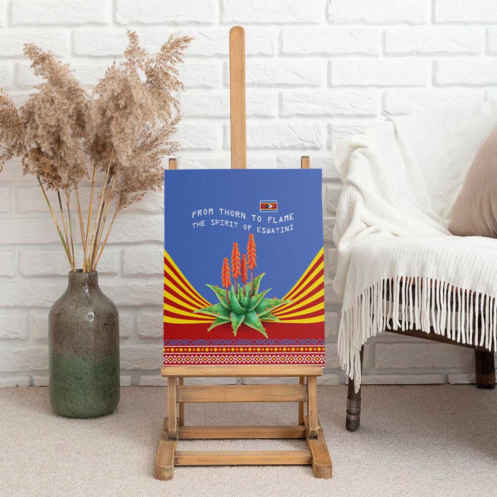 Aloe Vera Eswatini Canvas Wall Art Flag Print and Cultural Motif From Thorn to Flame