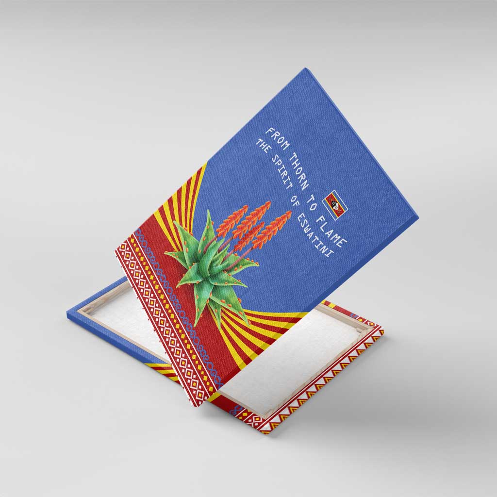 Aloe Vera Eswatini Canvas Wall Art Flag Print and Cultural Motif From Thorn to Flame
