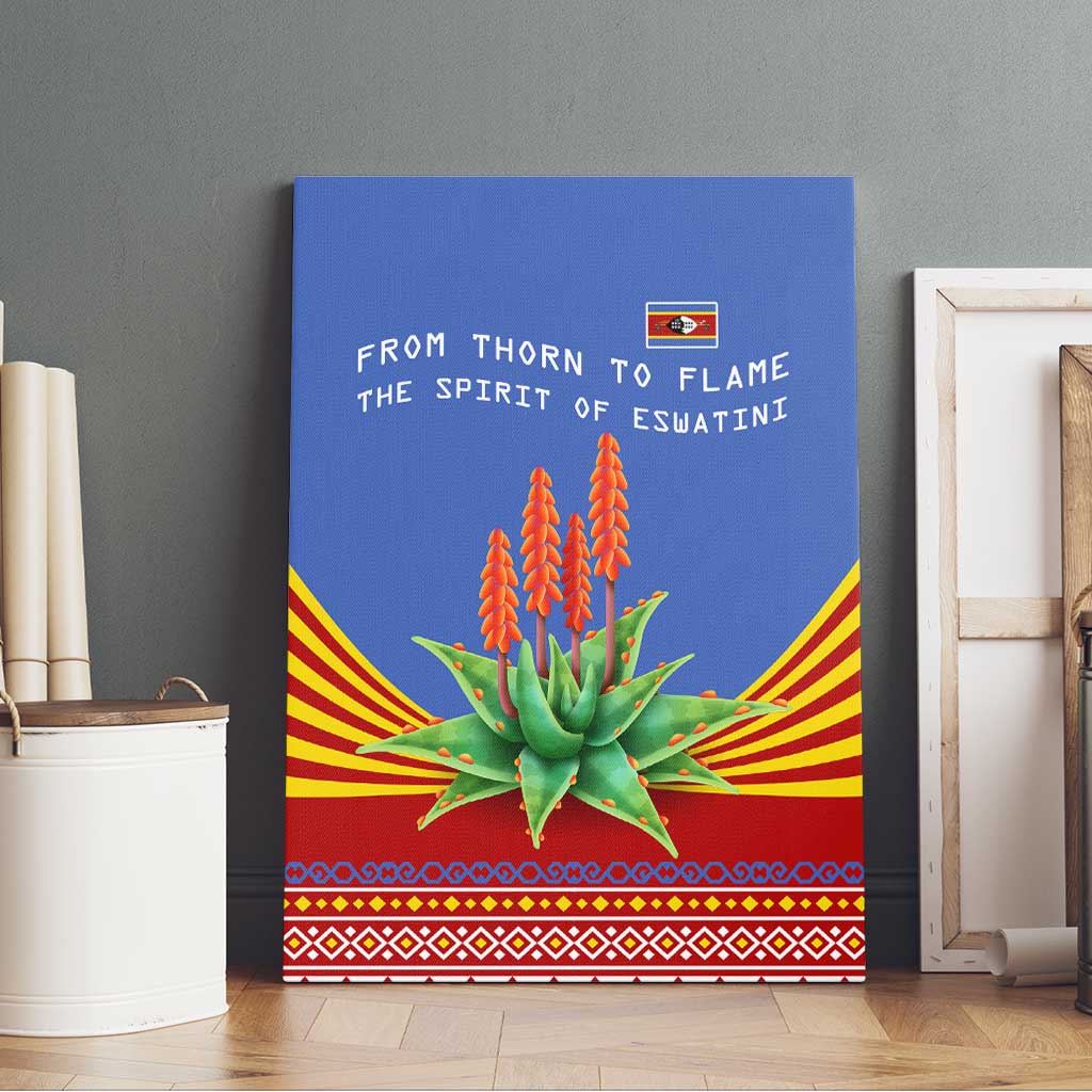 Aloe Vera Eswatini Canvas Wall Art Flag Print and Cultural Motif From Thorn to Flame