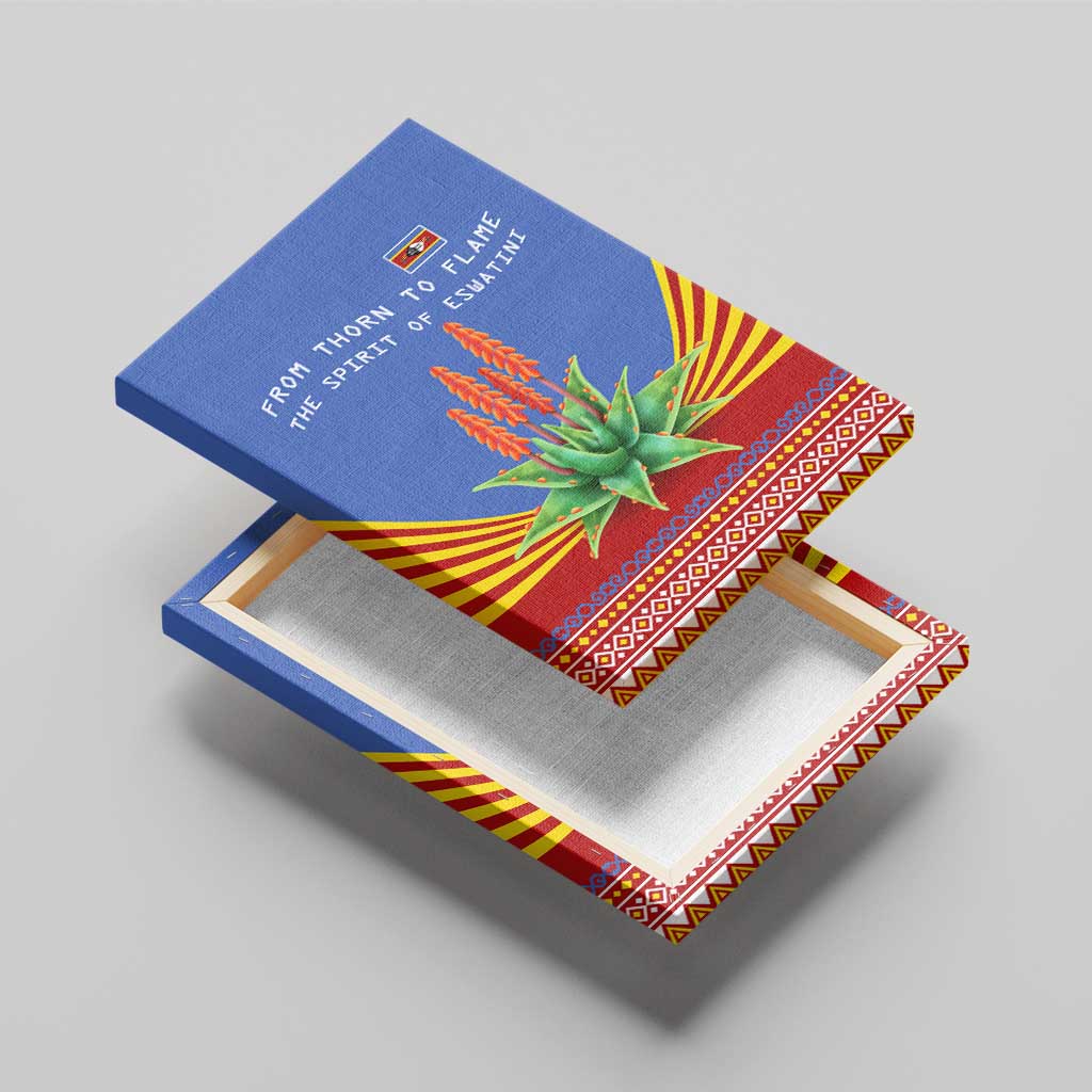 Aloe Vera Eswatini Canvas Wall Art Flag Print and Cultural Motif From Thorn to Flame