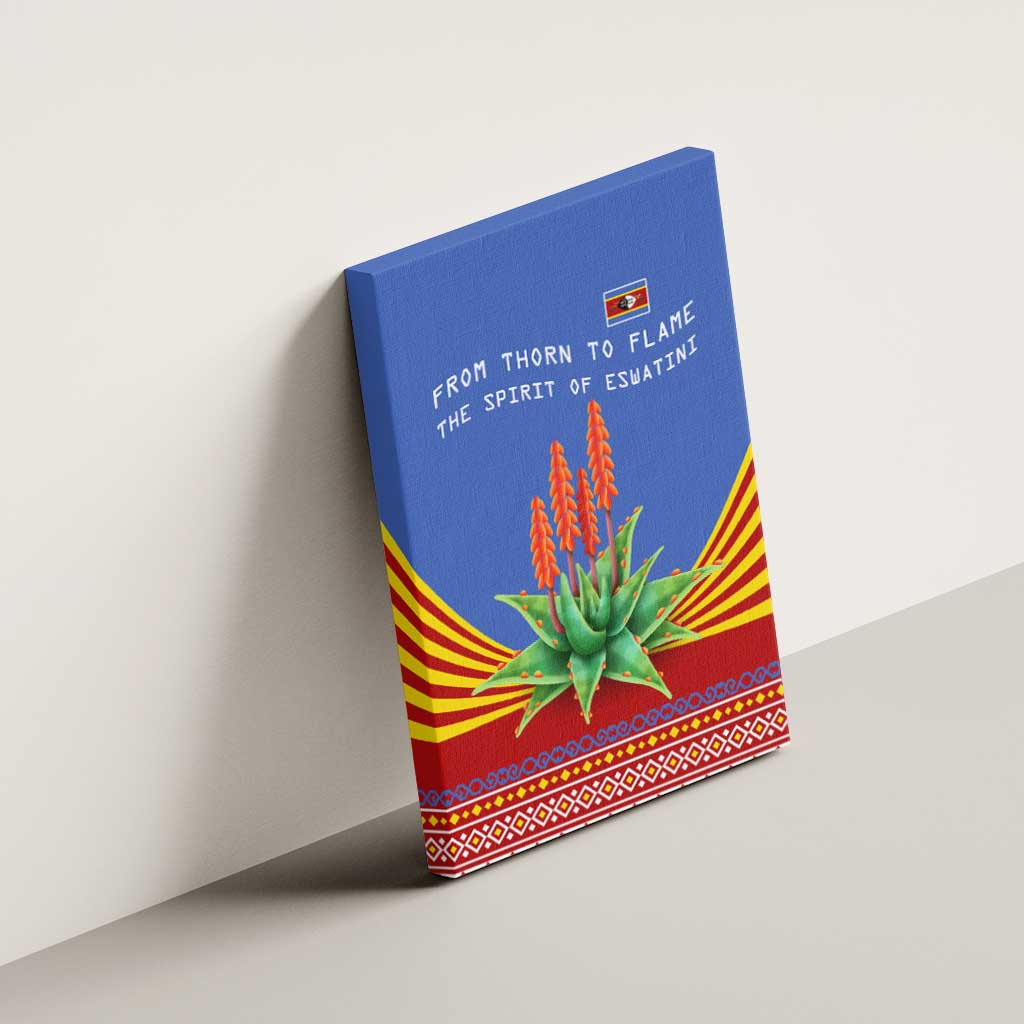 Aloe Vera Eswatini Canvas Wall Art Flag Print and Cultural Motif From Thorn to Flame