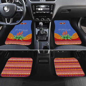 Aloe Vera Eswatini Car Mats Flag Print and Cultural Motif From Thorn to Flame