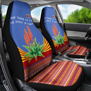 Aloe Vera Eswatini Car Seat Cover Flag Print and Cultural Motif From Thorn to Flame