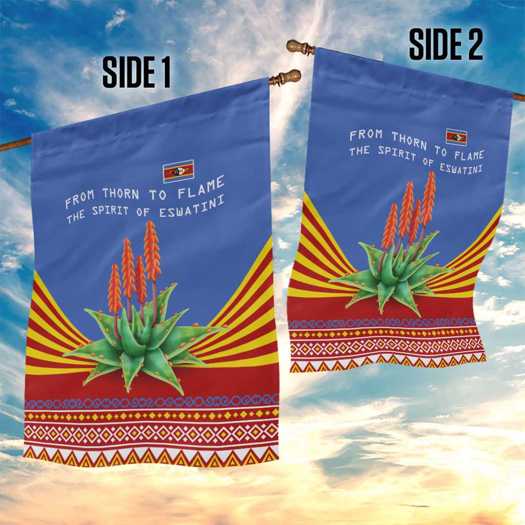 Aloe Vera Eswatini Garden Flag Flag Print and Cultural Motif From Thorn to Flame