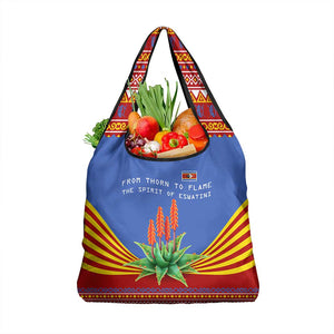 Aloe Vera Eswatini Grocery Bag Flag Print and Cultural Motif From Thorn to Flame