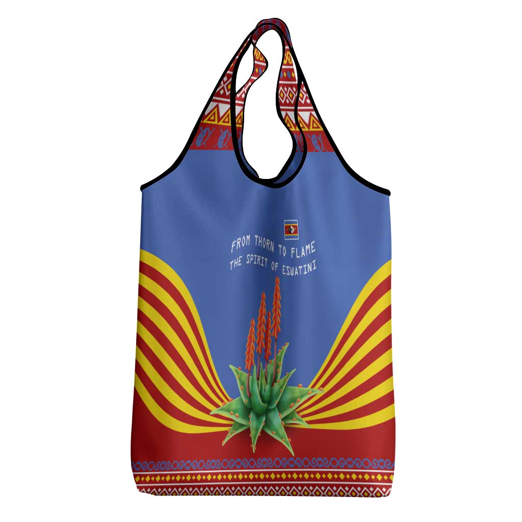 Aloe Vera Eswatini Grocery Bag Flag Print and Cultural Motif From Thorn to Flame