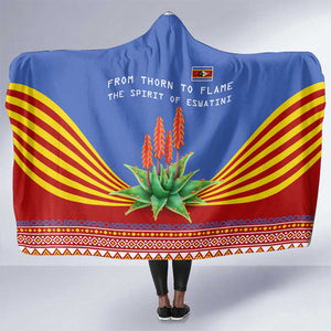 Aloe Vera Eswatini Hooded Blanket Flag Print and Cultural Motif From Thorn to Flame
