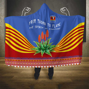 Aloe Vera Eswatini Hooded Blanket Flag Print and Cultural Motif From Thorn to Flame