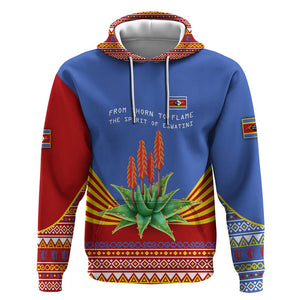 Aloe Vera Eswatini Hoodie Flag Print and Cultural Motif From Thorn to Flame