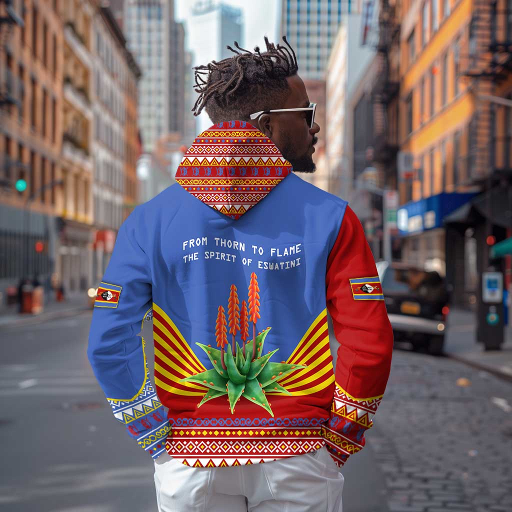 Aloe Vera Eswatini Hoodie Flag Print and Cultural Motif From Thorn to Flame