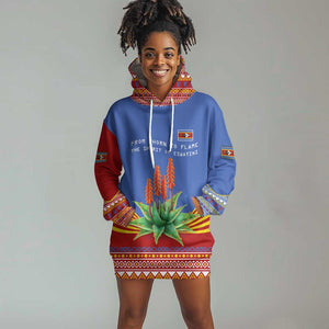 Aloe Vera Eswatini Hoodie Dress Flag Print and Cultural Motif From Thorn to Flame