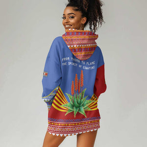 Aloe Vera Eswatini Hoodie Dress Flag Print and Cultural Motif From Thorn to Flame