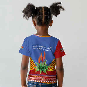 Aloe Vera Eswatini Kid T shirt Flag Print and Cultural Motif From Thorn to Flame