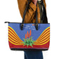 Aloe Vera Eswatini Leather Tote Bag Flag Print and Cultural Motif From Thorn to Flame