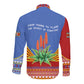 Aloe Vera Eswatini Long Sleeve Button Shirt Flag Print and Cultural Motif From Thorn to Flame