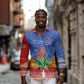 Aloe Vera Eswatini Long Sleeve Button Shirt Flag Print and Cultural Motif From Thorn to Flame