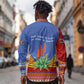 Aloe Vera Eswatini Long Sleeve Button Shirt Flag Print and Cultural Motif From Thorn to Flame