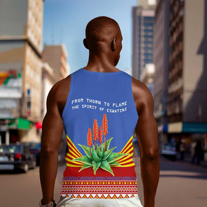 Aloe Vera Eswatini Men Tank Top Flag Print and Cultural Motif From Thorn to Flame