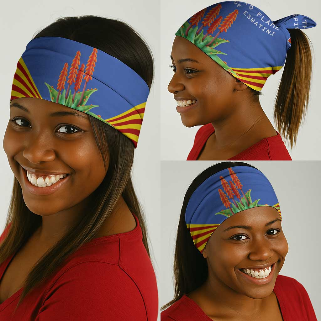Aloe Vera Eswatini Neck Gaiter Flag Print and Cultural Motif From Thorn to Flame TS04