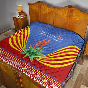Aloe Vera Eswatini Quilt Flag Print and Cultural Motif From Thorn to Flame