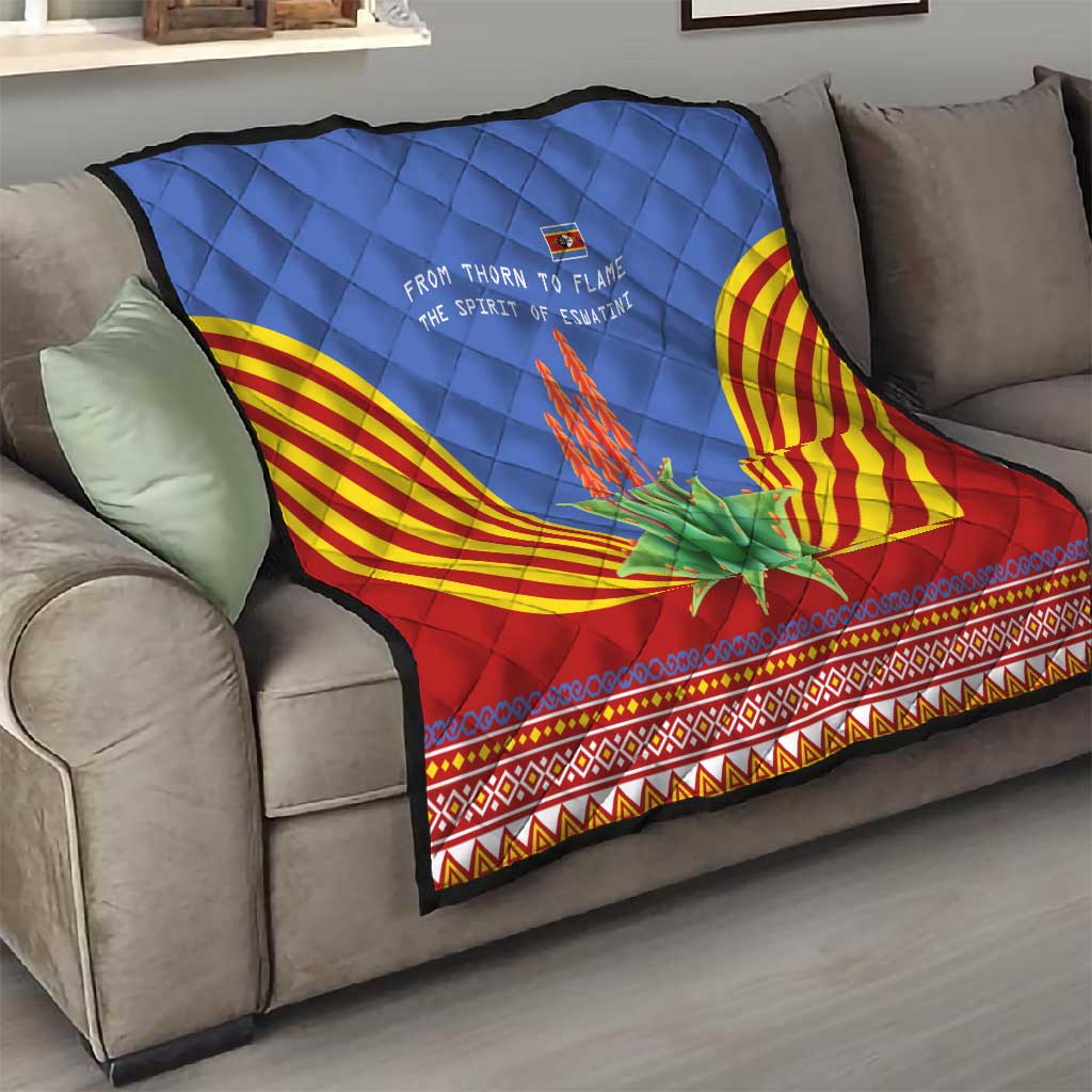 Aloe Vera Eswatini Quilt Flag Print and Cultural Motif From Thorn to Flame