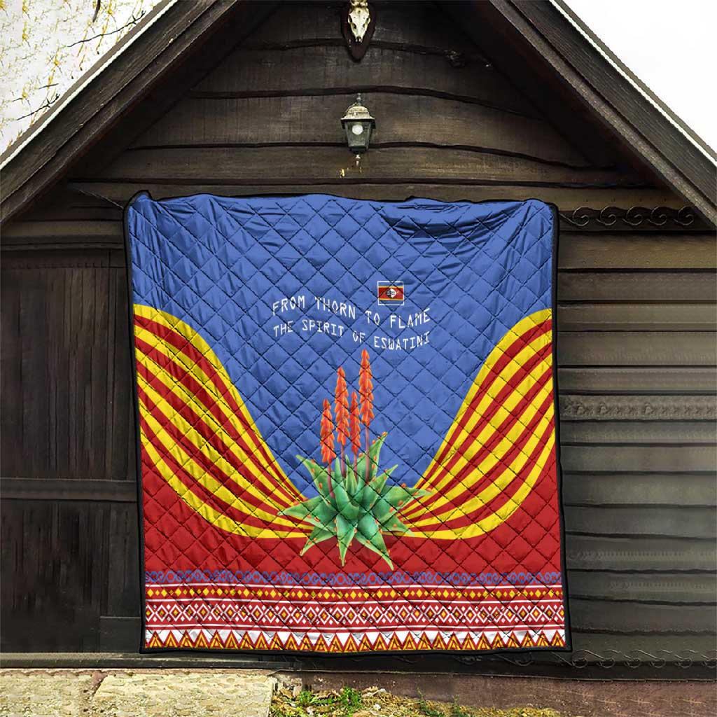 Aloe Vera Eswatini Quilt Flag Print and Cultural Motif From Thorn to Flame